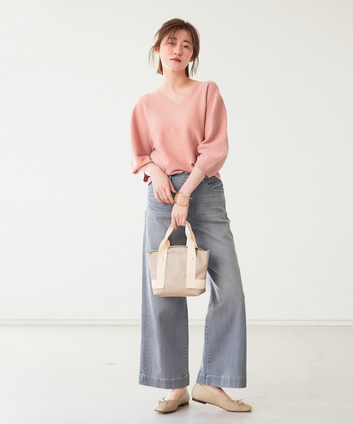 Abahouse Devinette（ドゥヴィネット）の「【BRAHMIN】ワイドデニムパンツ（デニムパンツ・レディース・ライトグレー/インディゴブルー・36/40）」の9枚目の写真