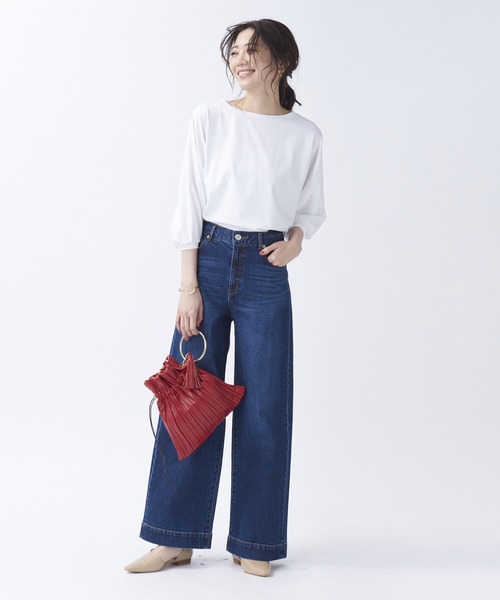 Abahouse Devinette（ドゥヴィネット）の「【BRAHMIN】ワイドデニムパンツ（デニムパンツ・レディース・ライトグレー/インディゴブルー・36/40）」の11枚目の写真