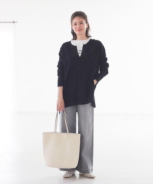 Abahouse Devinette（ドゥヴィネット）の「【BRAHMIN】ワイドデニムパンツ（デニムパンツ・レディース・ライトグレー/インディゴブルー・36/40）」の12枚目の写真