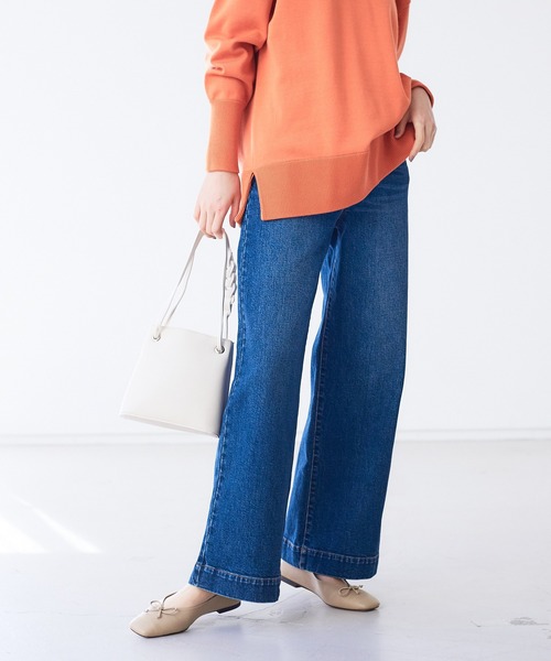 Abahouse Devinette（ドゥヴィネット）の「【BRAHMIN】ワイドデニムパンツ（デニムパンツ・レディース・ライトグレー/インディゴブルー・36/40）」の14枚目の写真