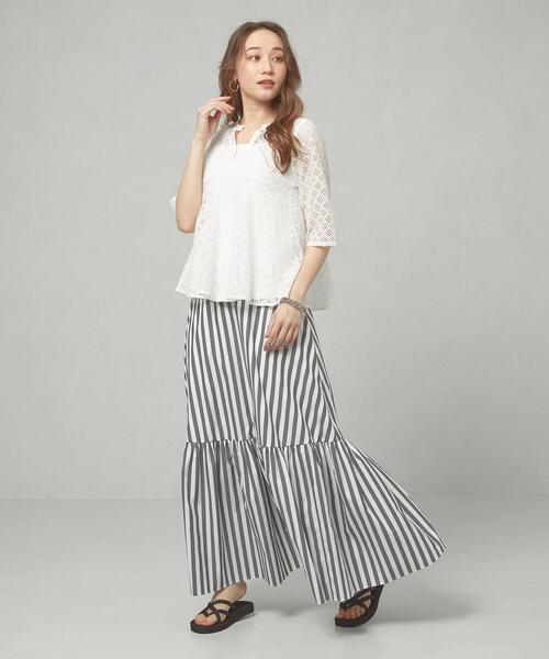 THE STATION STORE（ザ ステーション ストア）の「＜ma couleur＞ ティアード ストライプ マキシスカート（スカート・レディース・その他1・SMALL/MEDIUM）」の11枚目の写真