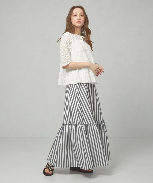 THE STATION STORE（ザ ステーション ストア）の「＜ma couleur＞ ティアード ストライプ マキシスカート（スカート・レディース・その他1・SMALL/MEDIUM）」の9枚目の写真