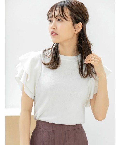 fifth(フィフス)の「ショルダーフリルティアードニット(ニット/セーター・レディース・ホワイト/ブラック・MEDIUM)」の9枚目の写真
