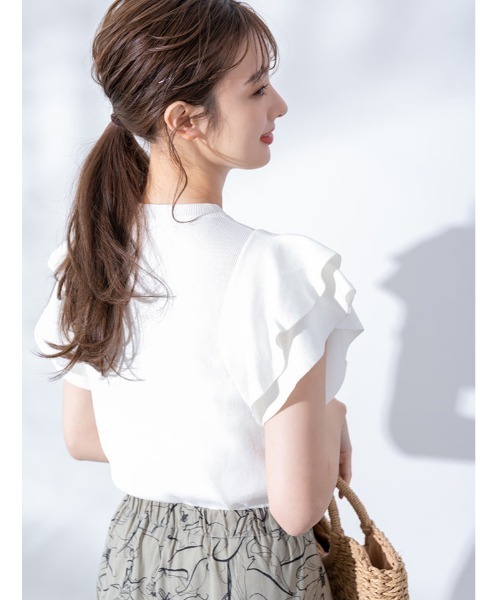 fifth(フィフス)の「ショルダーフリルティアードニット(ニット/セーター・レディース・ホワイト/ブラック・MEDIUM)」の12枚目の写真