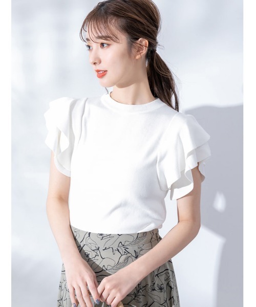 fifth(フィフス)の「ショルダーフリルティアードニット(ニット/セーター・レディース・ホワイト/ブラック・MEDIUM)」の15枚目の写真