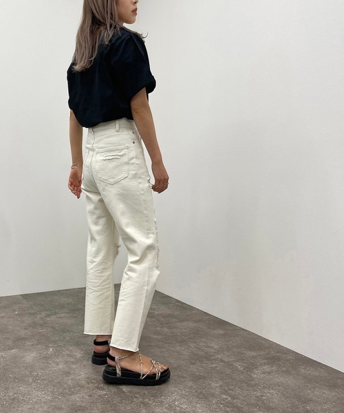 apres jour mignon(アプレジュールミニョン)の「クラッシュデニム 【ZOZOTOWN限定アイテム】(デニムパンツ・レディース・ライトブルー/グレー系その他/オフホワイト・LARGE/MEDIUM/SMALL/X-LARGE)」の10枚目の写真