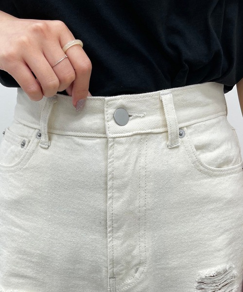 apres jour mignon(アプレジュールミニョン)の「クラッシュデニム 【ZOZOTOWN限定アイテム】(デニムパンツ・レディース・ライトブルー/グレー系その他/オフホワイト・LARGE/MEDIUM/SMALL/X-LARGE)」の14枚目の写真