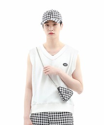 【BASIC COTTON/ベイシックコット ベーシックコットン】BCN LOGO STITCH VEST/ロゴベスト ステッチベスト Vネックベスト