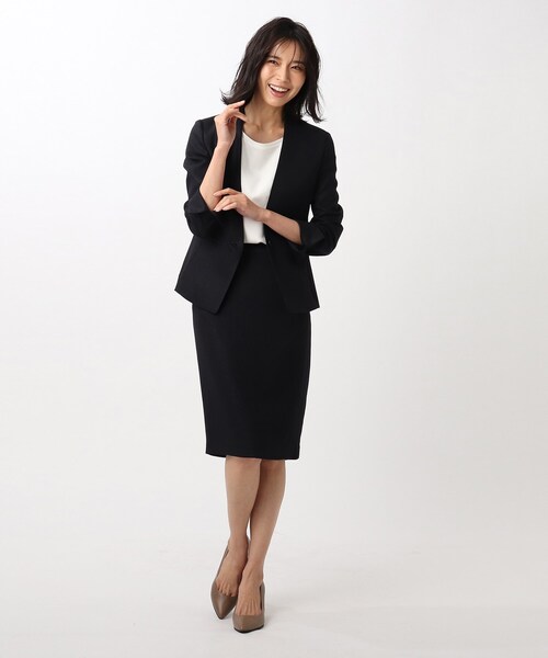 UNTITLED（アンタイトル）の「◆【洗える・抗菌防臭】ドレッサーアーステックリネンタイトスカート（スーツスカート・レディース・ライトグレー/ベージュ/ネイビー・01/99/00/03/02）」の4枚目の写真