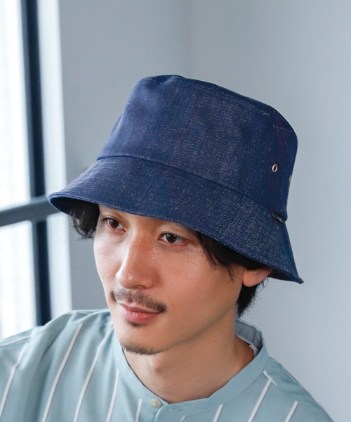 GLOBAL WORK（グローバルワーク）の「ツイルバケットハット/950535（キャップ・メンズ・ライトグリーン/ホワイト/ブルー/ブラック・FREE）」の4枚目の写真