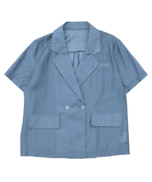 select MOCA（セレクトモカ）の「2021 SS シアーシャツジャケット（テーラードジャケット・レディース・ホワイト/ブルー・FREE）」の15枚目の写真