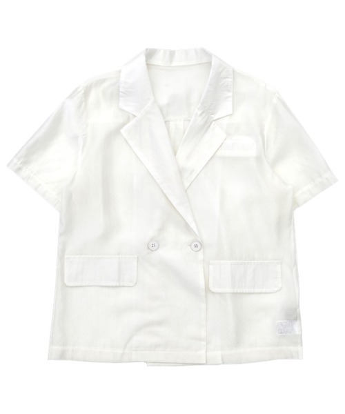 select MOCA（セレクトモカ）の「2021 SS シアーシャツジャケット（テーラードジャケット・レディース・ホワイト/ブルー・FREE）」の14枚目の写真