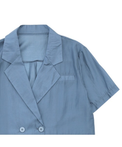 select MOCA（セレクトモカ）の「2021 SS シアーシャツジャケット（テーラードジャケット・レディース・ホワイト/ブルー・FREE）」の17枚目の写真