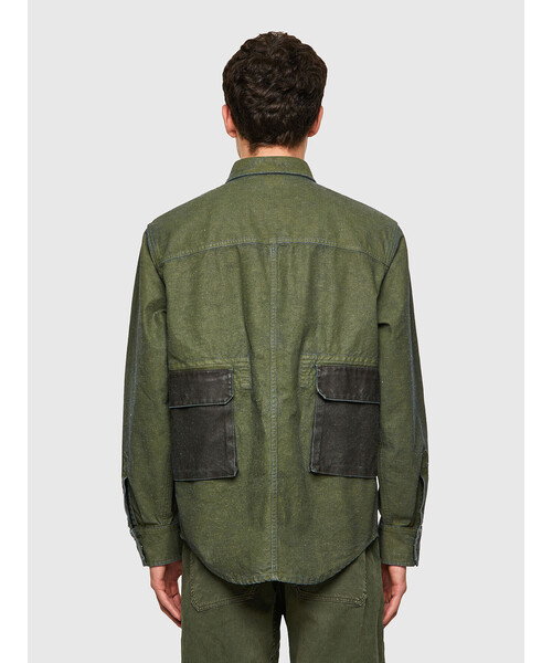 DIESEL（ディーゼル）の「メンズ シャツ デニムシャツ ミリタリーシャツ ライトジャケット（シャツ/ブラウス・メンズ・グリーン系その他・SMALL/MEDIUM/LARGE/X-LARGE/X-SMALL）」の4枚目の写真