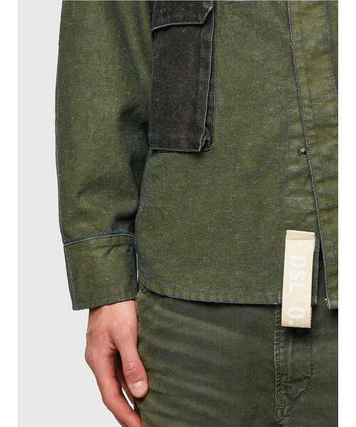 DIESEL（ディーゼル）の「メンズ シャツ デニムシャツ ミリタリーシャツ ライトジャケット（シャツ/ブラウス・メンズ・グリーン系その他・SMALL/MEDIUM/LARGE/X-LARGE/X-SMALL）」の3枚目の写真