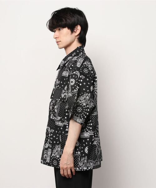 Beno(ビーノ)の「Chef’s Choice ワイドシルエット ダブルポケット CPO 半袖シャツ(シャツ/ブラウス・メンズ・チャコールグレー/ブラック/ベージュ/ネイビー/オフホワイト/オリーブ/インディゴブルー/ホワイト系その他/ブラック系その他/グレー系その他/ベージュ系その他/ストライプ/ワンウォッシュ/グレイッシュブルー/ネイビー×ホワイト・M/L/XL)」の16枚目の写真