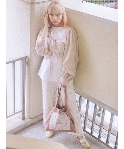 merry jenny（メリージェニー）の「floral thermal pants（その他パンツ・レディース・ベージュ/オフホワイト・FREE）」の6枚目の写真