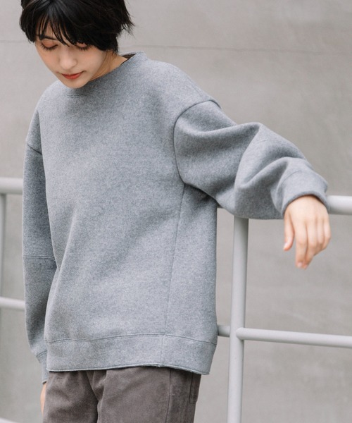 Munich（ミューニック）の「イタリーリサイクルウールリバーニット　バルーンスリーブスウェット（スウェット・レディース・ブラック/ベージュ/ブラウン/グレー・FREE）」の3枚目の写真