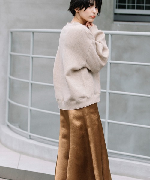 Munich（ミューニック）の「イタリーリサイクルウールリバーニット　バルーンスリーブスウェット（スウェット・レディース・ブラック/ベージュ/ブラウン/グレー・FREE）」の8枚目の写真