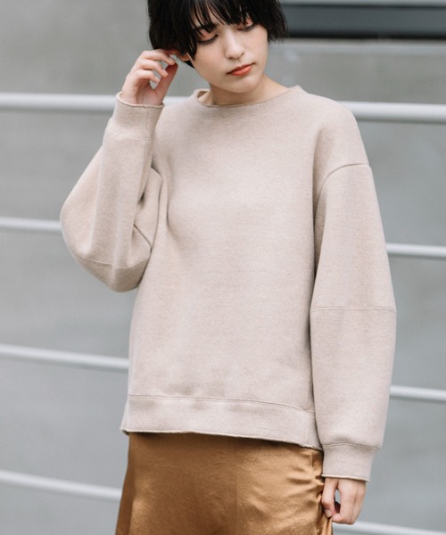 Munich（ミューニック）の「イタリーリサイクルウールリバーニット　バルーンスリーブスウェット（スウェット・レディース・ブラック/ベージュ/ブラウン/グレー・FREE）」の9枚目の写真