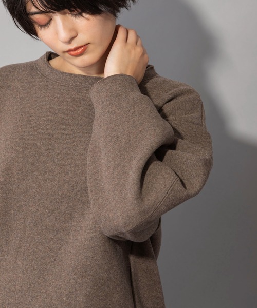 Munich（ミューニック）の「イタリーリサイクルウールリバーニット　バルーンスリーブスウェット（スウェット・レディース・ブラック/ベージュ/ブラウン/グレー・FREE）」の18枚目の写真