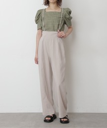 FREE'S MART | 【Sシリーズ対応】綿麻ハイウエストサス付きワイドパンツ(その他パンツ)