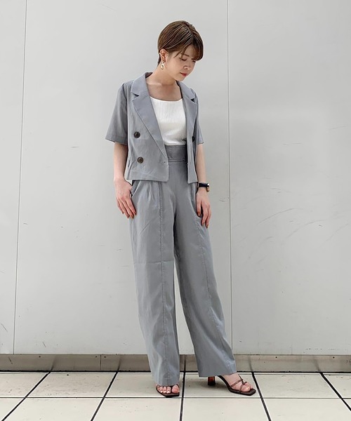 FREE'S MART（フリーズマート）の「【Sシリーズ対応】綿麻ハイウエストサス付きワイドパンツ（その他パンツ・レディース・ブラウン/ベージュ/ブルー・SMALL/MEDIUM）」の19枚目の写真