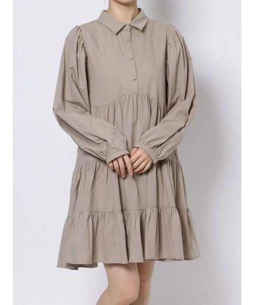 merry jenny（メリージェニー）の「ティアードミニワンピース（ワンピース・レディース・オフホワイト/ブラック/ブルー/ベージュ・FREE）」の12枚目の写真