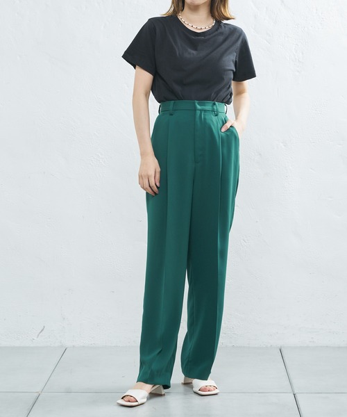 CIAOPANIC（チャオパニック）の「オーガニックコットンクルーTシャツ（Tシャツ/カットソー・レディース・オフホワイト/チャコールグレー/ブラック・FREE）」の9枚目の写真