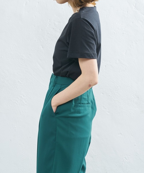 CIAOPANIC（チャオパニック）の「オーガニックコットンクルーTシャツ（Tシャツ/カットソー・レディース・オフホワイト/チャコールグレー/ブラック・FREE）」の7枚目の写真