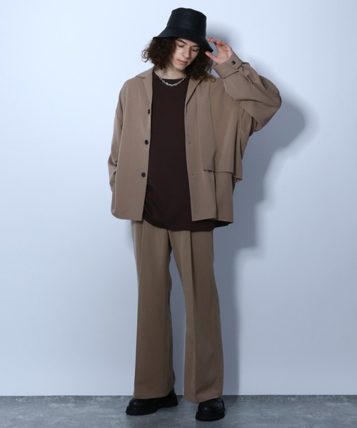 HARE（ハレ）の「ワイドフレアトラウザー(HARE)（その他パンツ・メンズ・ブラック/ベージュ/ブルー・SMALL/MEDIUM）」の5枚目の写真