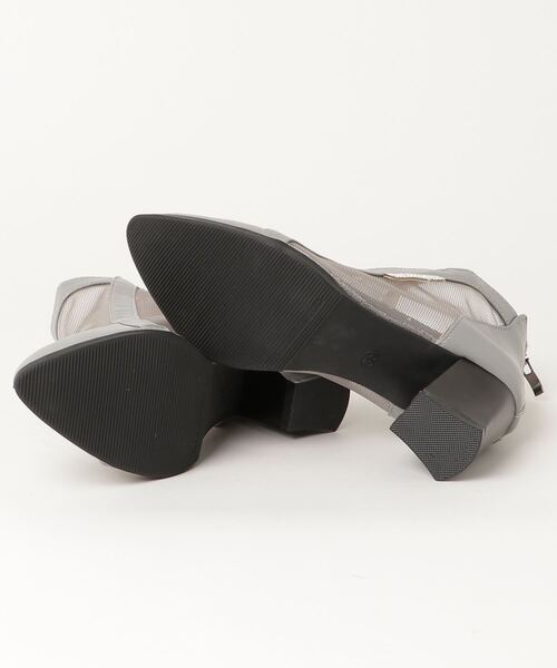 SFW（エスエフダブリュー）の「メッシュブーツ チャンキーヒール  バッグジッパー（ブーツ・レディース・グレー/ベージュ・38/39/35/36/37）」の3枚目の写真