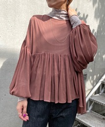 (WEB限定)ギャザーイレギュラーブラウス