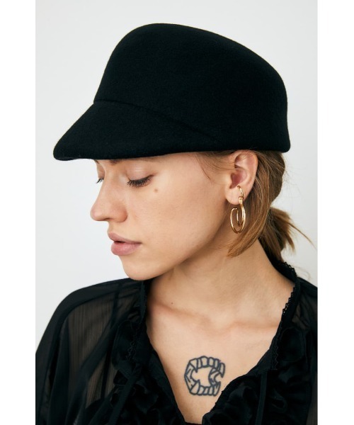 MOUSSY（マウジー）の「JOCKEY FELT キャップ（キャップ・レディース・ブラック/ベージュ・FREE）」の2枚目の写真