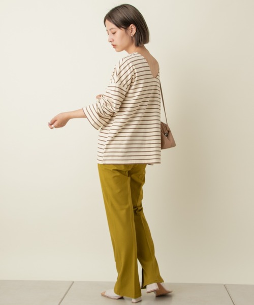 Kastane(カスタネ)の「ボーダーBACKあきロンT(Tシャツ/カットソー・レディース・ブルー系その他/ピンク/パープル/ブラウン・FREE)」の12枚目の写真