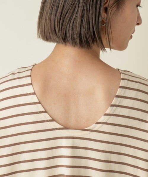 Kastane(カスタネ)の「ボーダーBACKあきロンT(Tシャツ/カットソー・レディース・ブルー系その他/ピンク/パープル/ブラウン・FREE)」の19枚目の写真