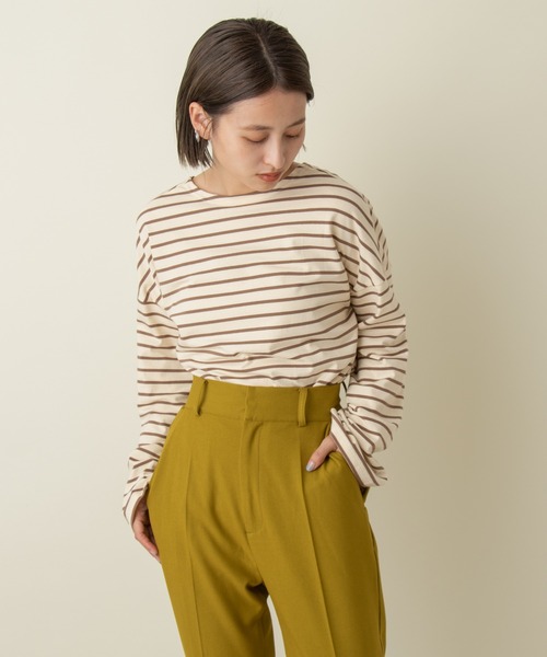 Kastane(カスタネ)の「ボーダーBACKあきロンT(Tシャツ/カットソー・レディース・ブルー系その他/ピンク/パープル/ブラウン・FREE)」の14枚目の写真