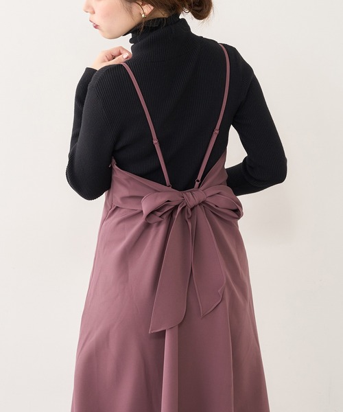 natural couture(ナチュラルクチュール)の「【WEB限定】マーメイドバックリボンワンピース(ワンピース・レディース・ブラック/モカ/グリーン/ピンク/その他・MEDIUM/LARGE)」の4枚目の写真