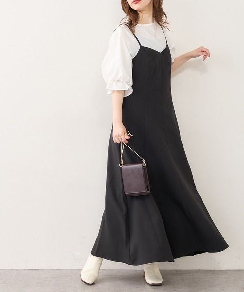 【美品】【AND COUTURE】 ブラック ワンピース バックリボン付き natural couture（ナチュラルクチュール）の「【WEB限定