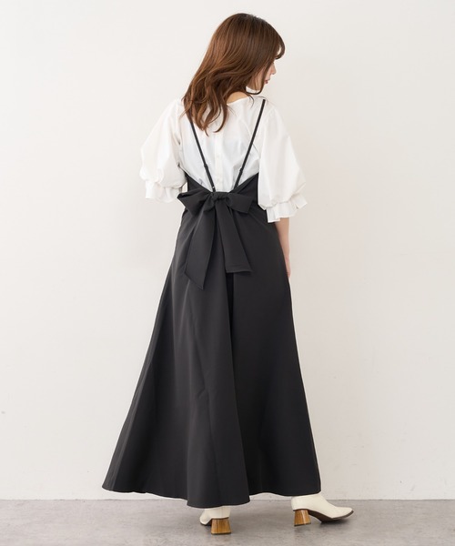 【美品】【AND COUTURE】 ブラック ワンピース バックリボン付き バックリボンキャミワンピース(504242294) | AND COUTURE(AND