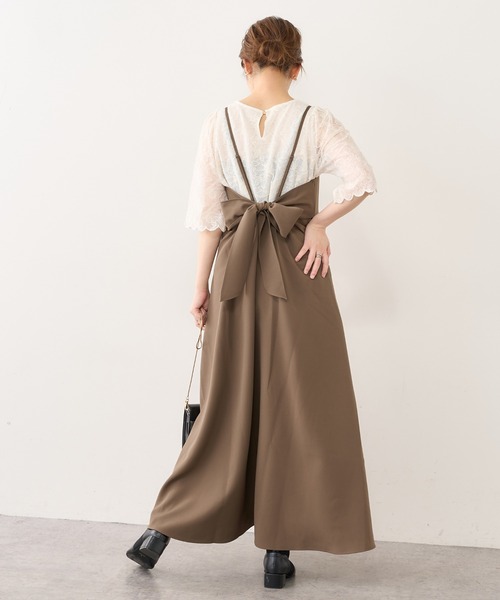 natural couture(ナチュラルクチュール)の「【WEB限定】マーメイドバックリボンワンピース(ワンピース・レディース・ブラック/モカ/グリーン/ピンク/その他・MEDIUM/LARGE)」の13枚目の写真