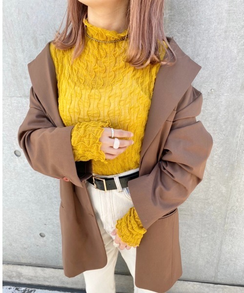 nemne store（ネンネストア）の「お絵かきをするウネウネシアーメロウインナー（Tシャツ/カットソー・レディース・ブラック/オフホワイト/マスタード・フリー）」の11枚目の写真