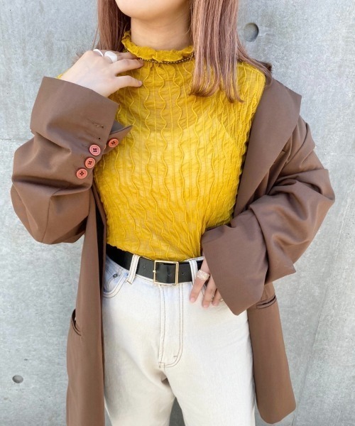 nemne store（ネンネストア）の「お絵かきをするウネウネシアーメロウインナー（Tシャツ/カットソー・レディース・ブラック/オフホワイト/マスタード・フリー）」の14枚目の写真