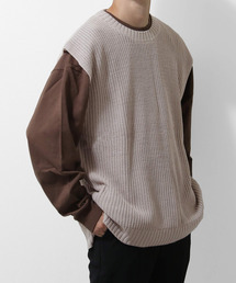 ZIP FIVE | 7Gあぜ編みオーバーサイズベスト(ベスト)