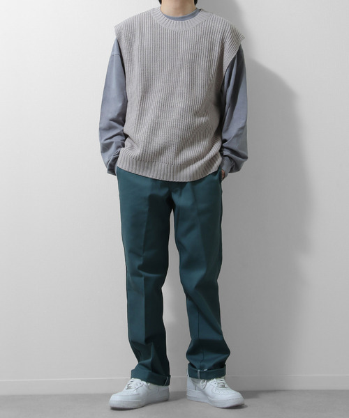 ZIP FIVE（ジップファイブ）の「【ZIP FIVE】7Gあぜ編みオーバーサイズニットベスト（ベスト・メンズ・ライトグレー/ブラック/ネイビー/オフホワイト/オリーブ/ブルー/モカ/グレイッシュベージュ・MEDIUM/LARGE/X-LARGE）」の17枚目の写真