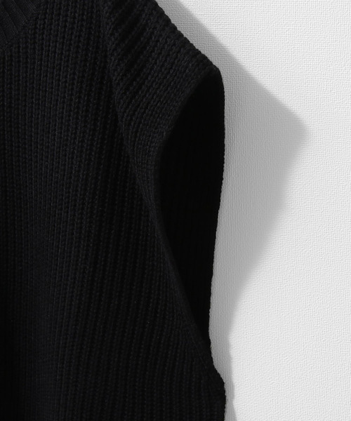 ZIP FIVE（ジップファイブ）の「【ZIP FIVE】7Gあぜ編みオーバーサイズニットベスト（ベスト・メンズ・ライトグレー/ブラック/ネイビー/オフホワイト/オリーブ/ブルー/モカ/グレイッシュベージュ・MEDIUM/LARGE/X-LARGE）」の19枚目の写真