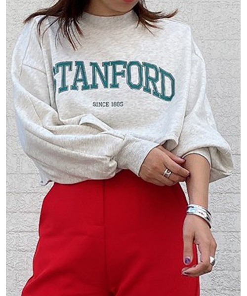 LiSeek（リシーク）の「【LiSeeK】カレッジロゴスウェットTOP（スウェット・レディース・ネイビー/ブラック/グレー/ホワイト・FREE）」の3枚目の写真