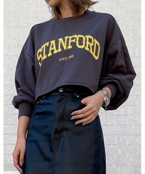 LiSeek（リシーク）の「【LiSeeK】カレッジロゴスウェットTOP（スウェット・レディース・ネイビー/ブラック/グレー/ホワイト・FREE）」の2枚目の写真