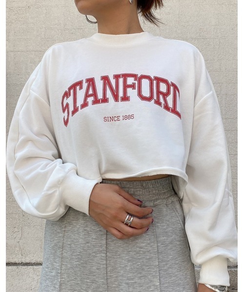 LiSeek（リシーク）の「【LiSeeK】カレッジロゴスウェットTOP（スウェット・レディース・ネイビー/ブラック/グレー/ホワイト・FREE）」の5枚目の写真