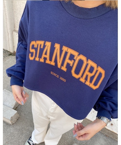 LiSeek（リシーク）の「【LiSeeK】カレッジロゴスウェットTOP（スウェット・レディース・ネイビー/ブラック/グレー/ホワイト・FREE）」の8枚目の写真